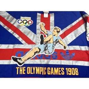 VINTAGE Adidas 1908 1948 London Olympics Sweatshirt All Over Print Size L Large